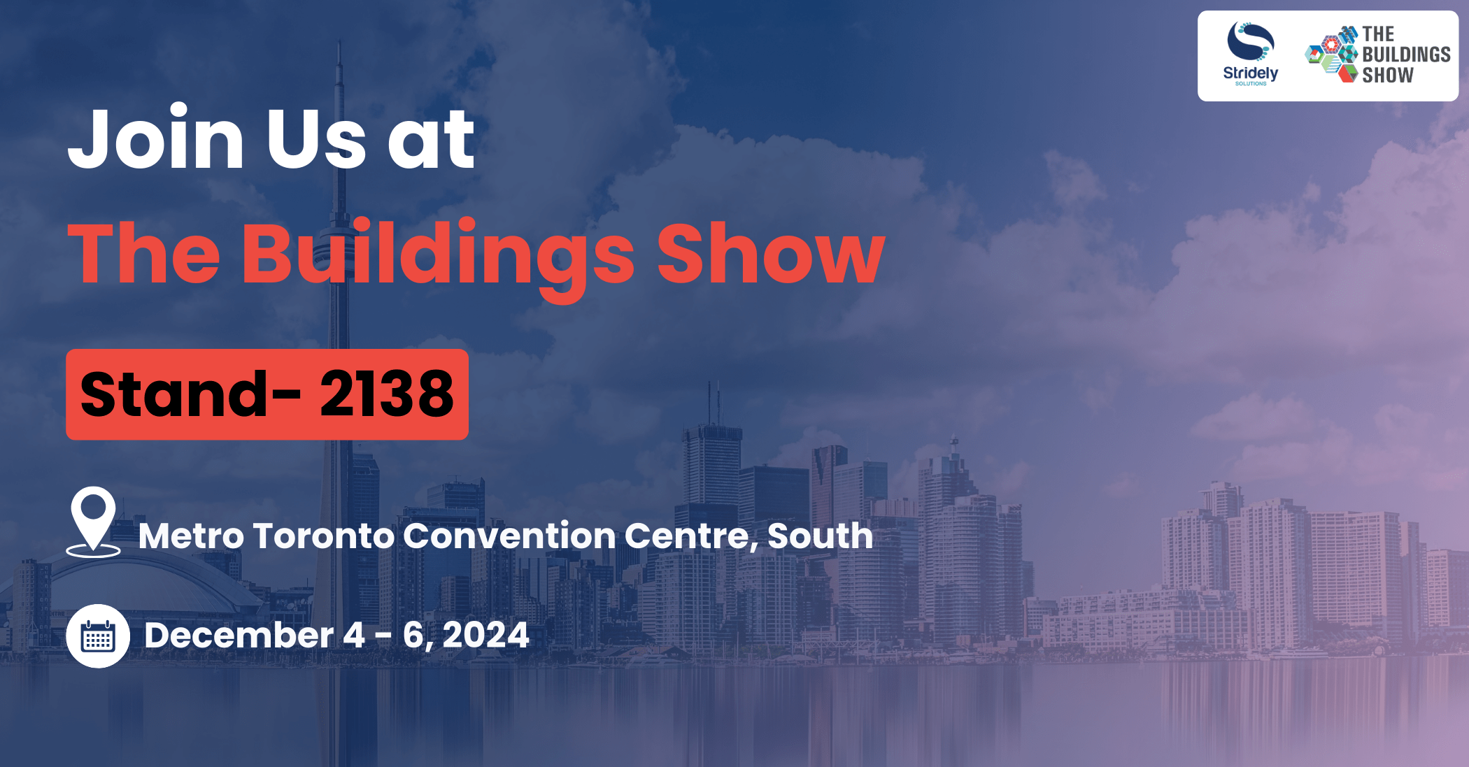 Stridely Solutions exhibits at The Buildings Show 2024 visit us at booth 2138